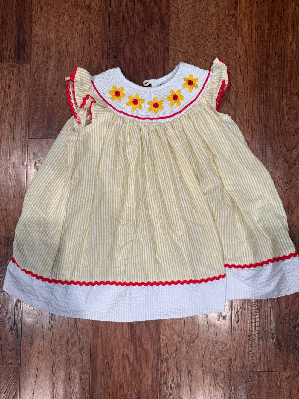 Cactus Yellow Stripe Smocked Dress